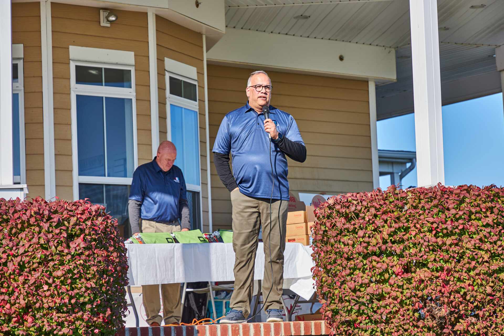 A man giving a speech at an event
